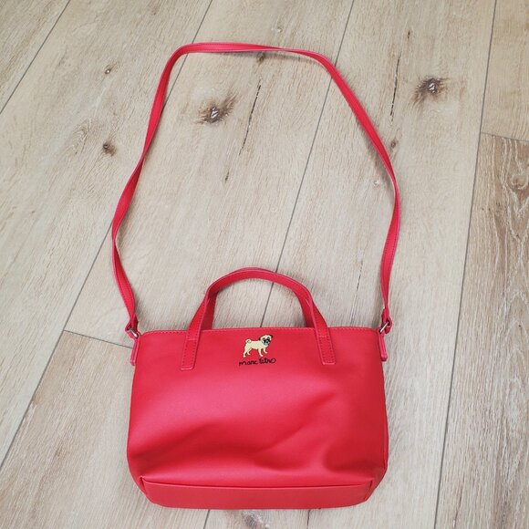 Marc Tetro Red Pug Dog Small Tote Crossbody Bag Purse NWOT - Picture 14 of 16